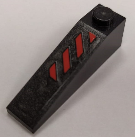 Lego Slope 18 4 x 1 with Red Danger Stripes Pattern (Sticker) - Set 70908