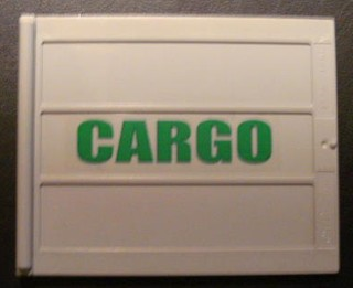 Lego Door Sliding - Type 2 with Green 'CARGO' Pattern Right Side (Sticker) - Set 4512