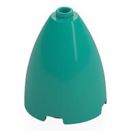 Lego Cone 3 x 3 x 3 (Elliptic Paraboloid) with Internal Axle Hole / Dark Turquoise