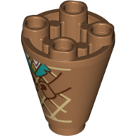 Lego Cone 2 x 2 x 2 Inverted with Ice Cream Waffle/Cone, Hands print