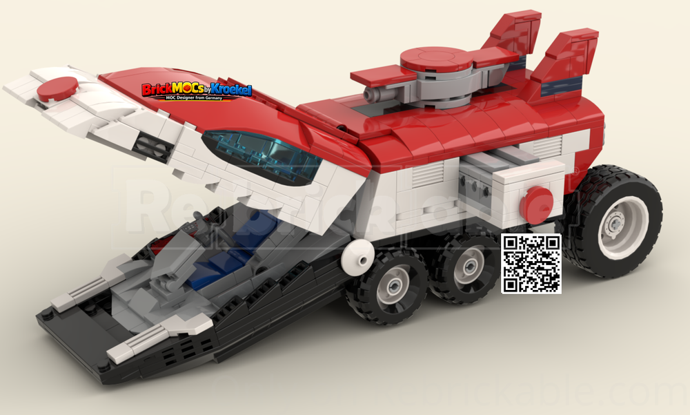 Lego Red Fury Racer MOC – Fan-made model of Fireball's vehicle from Saber Rider and the Starsheriffs