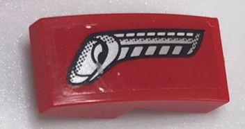Lego Slope, Curved 2 x 1 x 2/3 with Silver Headlight and Vents Pattern Model Right Side (Sticker) - Set 75899