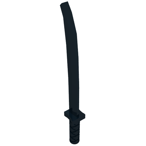 Lego Weapon Sword / Katana / Shamshir with Uncapped Pommel [Square Guard] / Black