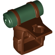 Lego Minifig Neckwear Backpack with Bedroll Dark Green Print / Reddish Brown