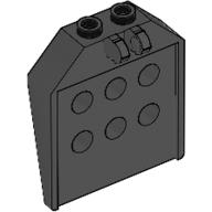 Lego Hinge Panel 1 x 4 x 3 2/3 with 6 holes, 2 studs on top, Locking 2 Fingers / Black