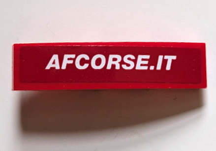 Lego Slope, Curved 4 x 1 with White 'AFCORSE.IT' Pattern Model Right Side (Sticker) - Set 42125