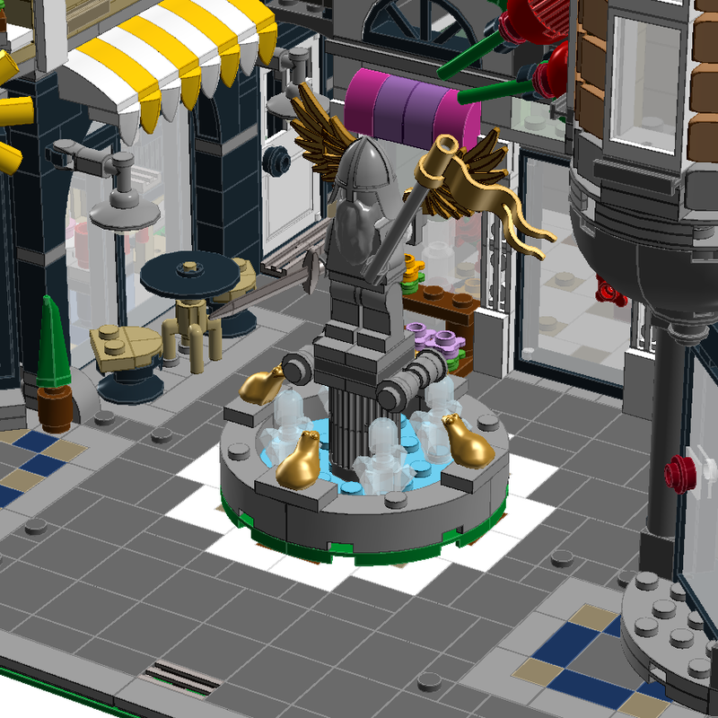 Lego 10255+40221 Fountain modification