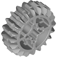 Lego Technic Gear 20 Tooth Double Bevel with Axle Hole Type 2 [X Opening] / Light Bluish Gray