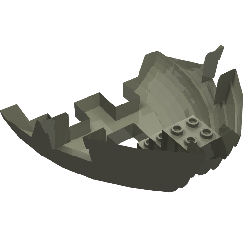 Lego Boat Hull Section, Small Bow 12 x 12 x 5 1/3 / Dark Gray
