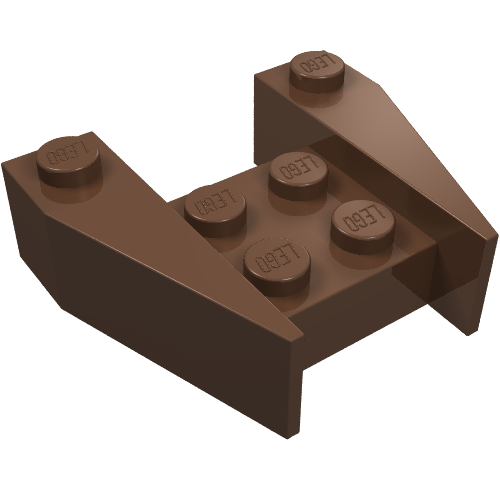 Lego Brick Wedged 3 x 4 [No Stud Notches] / Brown