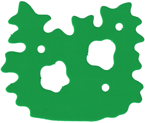 Lego Foam Part for Set 3159 - Scala Bush with Cutouts and 3 Holes / Bright Green