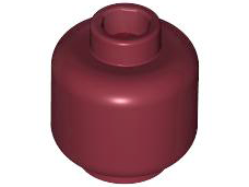 Lego Minifigure, Head (Plain) / Dark Red