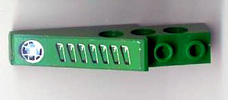 Lego Technic Slope 6 x 1 x 1 2/3 with Headlight and Air Intake Pattern Left (Sticker) - Set 8213 / Green