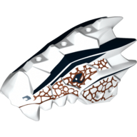 Lego Creature Body Part, Dragon Head Upper Jaw with Scales and Teeth and Reddish Brown and Black Earth Spirit Print