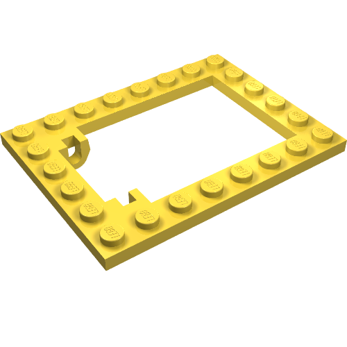 Lego Plate Special 6 x 8 Trap Door Frame Horizontal / Yellow