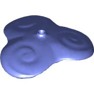 Lego Plant, Triple Round Leave with Swirls, Center Stud / Blue Violet