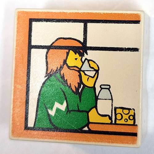 Lego Duplo Tile 2 x 2 x 1 with Mosaic, Home 11 Print - 9221-1 / White