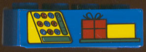 Lego Brick 2 x 4 with Cash Register and Boxes Pattern (Sticker) - Set 4165