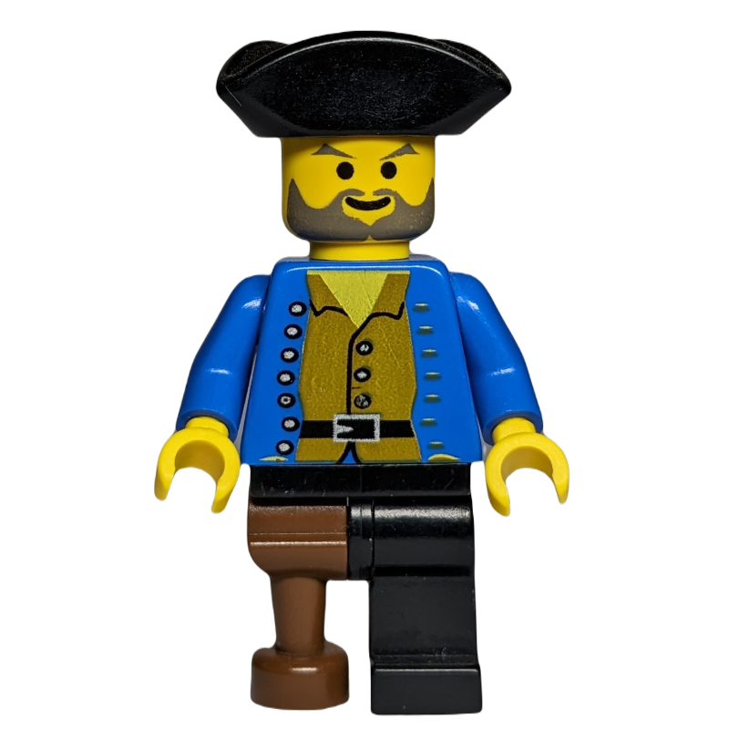 Lego Pirate - Brown Shirt, Peg Leg, Black Tricorne