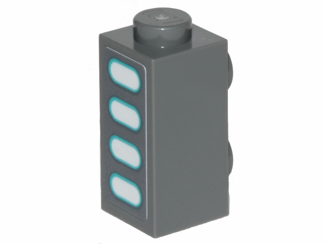 Lego Brick, Modified 1 x 1 x 1 2/3 with Studs on Side with SW Darth Vader's Castle Wall Lights Pattern (Sticker) - Set 75251