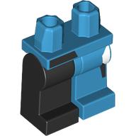 Lego Hips and Dark Azure Left Leg, Black Right Leg with Black/White Shapes Print / Dark Azure