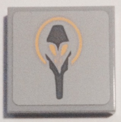Lego Tile 2 x 2 with The Ghost Insignia Pattern (Sticker) - Set 75053 / Light Bluish Gray