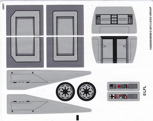 Lego Sticker Sheet for Set 75019-1