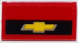 Lego Slope 30 1 x 2 x 2/3 with Chevrolet Logo Pattern (Sticker) - Set 75874 / Red