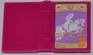 Lego Minifigure, Utensil Book 2 x 3 with Jumping Horse Pattern (Sticker) - Set 3189 / Magenta