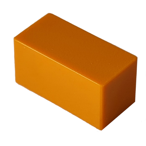 Lego Modulex Tile 1 x 2 without Internal Support / Modulex Orange