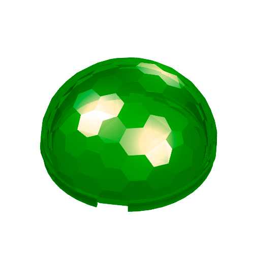 Lego Dome Hemisphere 4 x 4 Multifaceted / Trans-Green