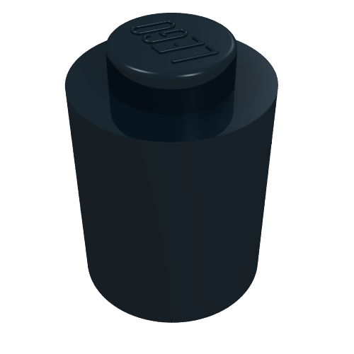 Lego Brick Round 1 x 1 Solid Stud, No Bottom Groove / Black