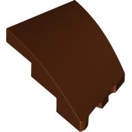 Lego Brick Wedged, Curved 3 x 2 with Stud Notch Left / Reddish Brown