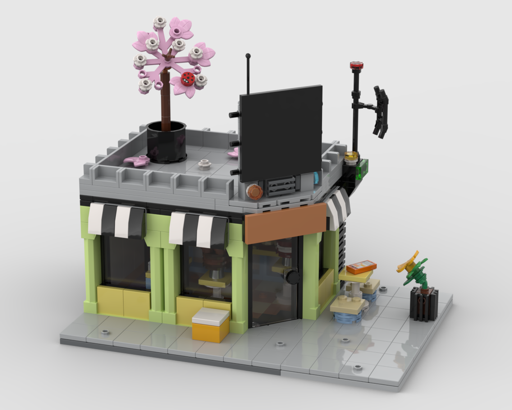 Lego Modular Cyberpunk City - Bakery and Cafe