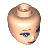 Lego Minidoll Head Medium Azure Eyes, Lavender Eye Shadow, Dark Pink Lips print / Light Nougat