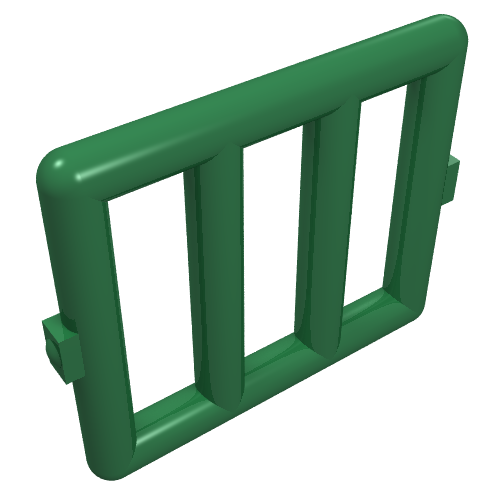 Lego Bar 1 x 4 x 3 Window [Side Tabs] / Green