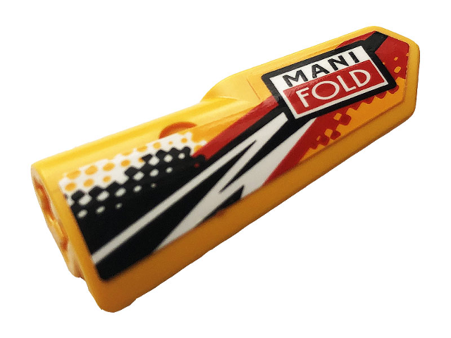 Lego Technic, Panel Fairing #21 Very Small Smooth, Side B with 'MANI FOLD' Logo Pattern (Sticker) - Set 42101