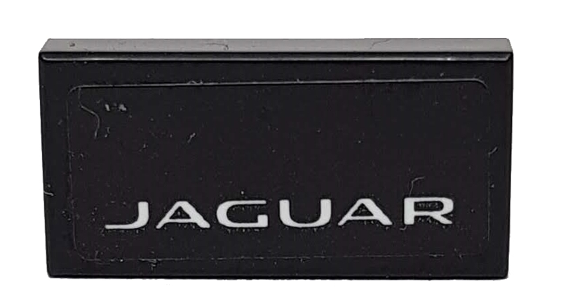 Lego Tile 1 x 2 with White 'JAGUAR' on Black Background Pattern (Sticker) - Set 76898