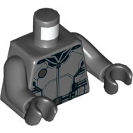 Lego Torso Armour, Utility Belt Print, Dark Bluish Gray Arms, Black Hands / Dark Bluish Gray