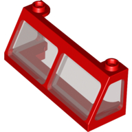 Lego Windscreen 2 x 6 x 2 Train with Trans-Brown Glass / Red
