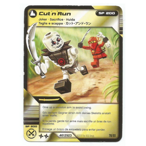 Lego Trading Card, Ninjago Deck #1: 78 - Cut 'n' Run - International Version / [No Color/Any Color]