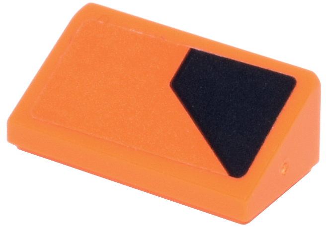Lego Slope 30 1 x 2 x 2/3 with Black Angled Panel Pattern Model Right Side (Sticker) - Set 77251