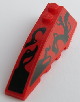 Lego Wedge 6 x 2 Left with Black Tendrils Pattern (Stickers) - Set 76199