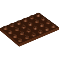 Lego Plate 4 x 6 / Reddish Brown