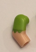 Lego Arm, Right with Lime Short Sleeve with Scalloped Edge Pattern