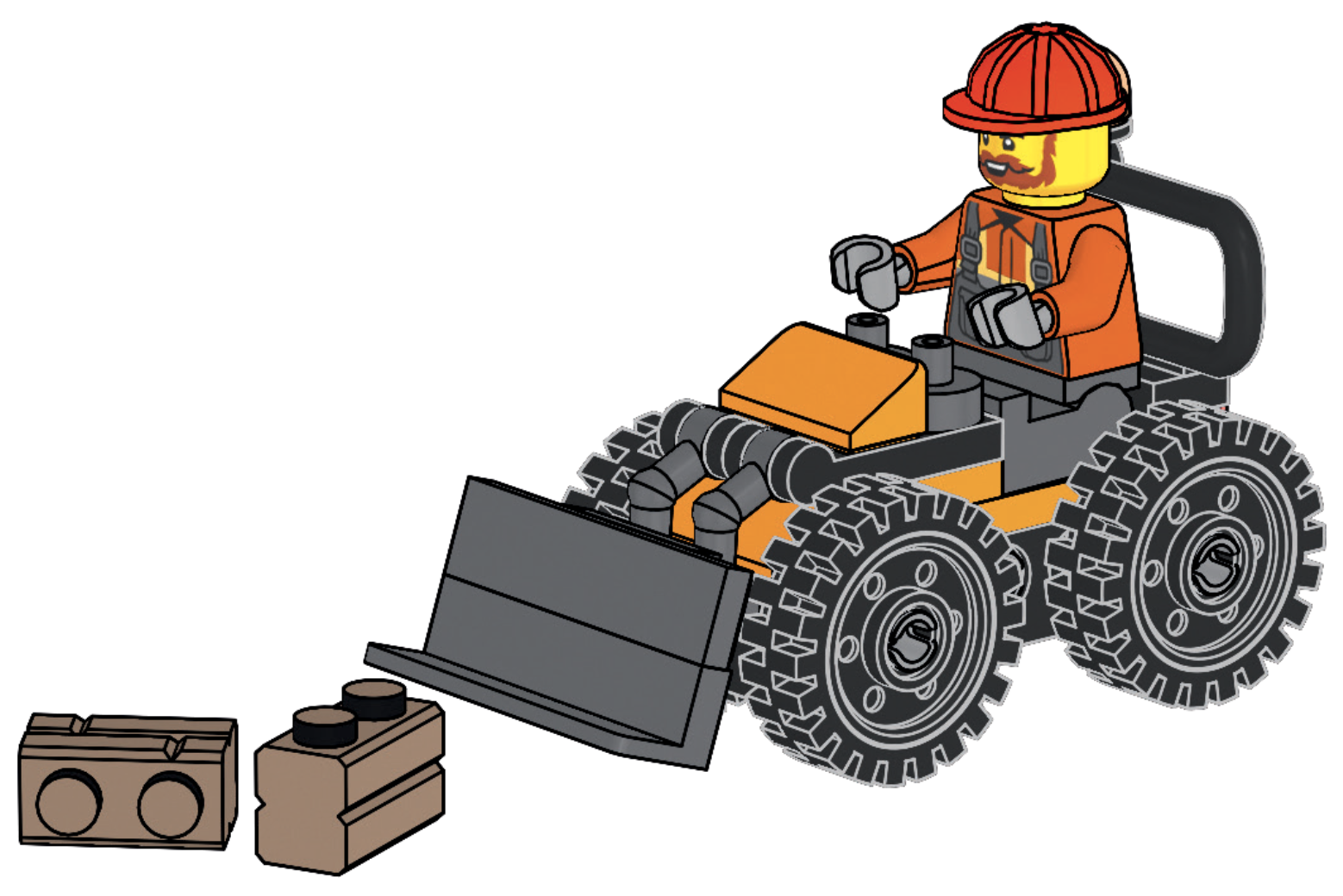 Lego Construction Worker with Wheel Loader