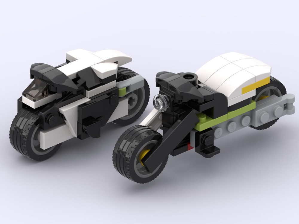 Lego Kawasaki Ninja ZX 6R und Custom Built Chopper
