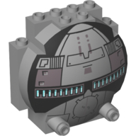 Lego Windscreen 3 x 6 x 5 Bubble with Studs on Top with Sith Infiltrator Print