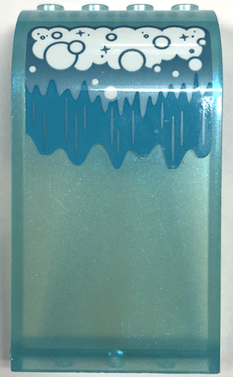 Lego Panel 3 x 4 x 6 Curved Top with Foaming Waterfall Pattern (Sticker) - Set 43184