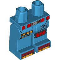 Lego Hips and Dark Azure Legs with Red Belt, Knee Cap, Danger Stripes, Pocket print